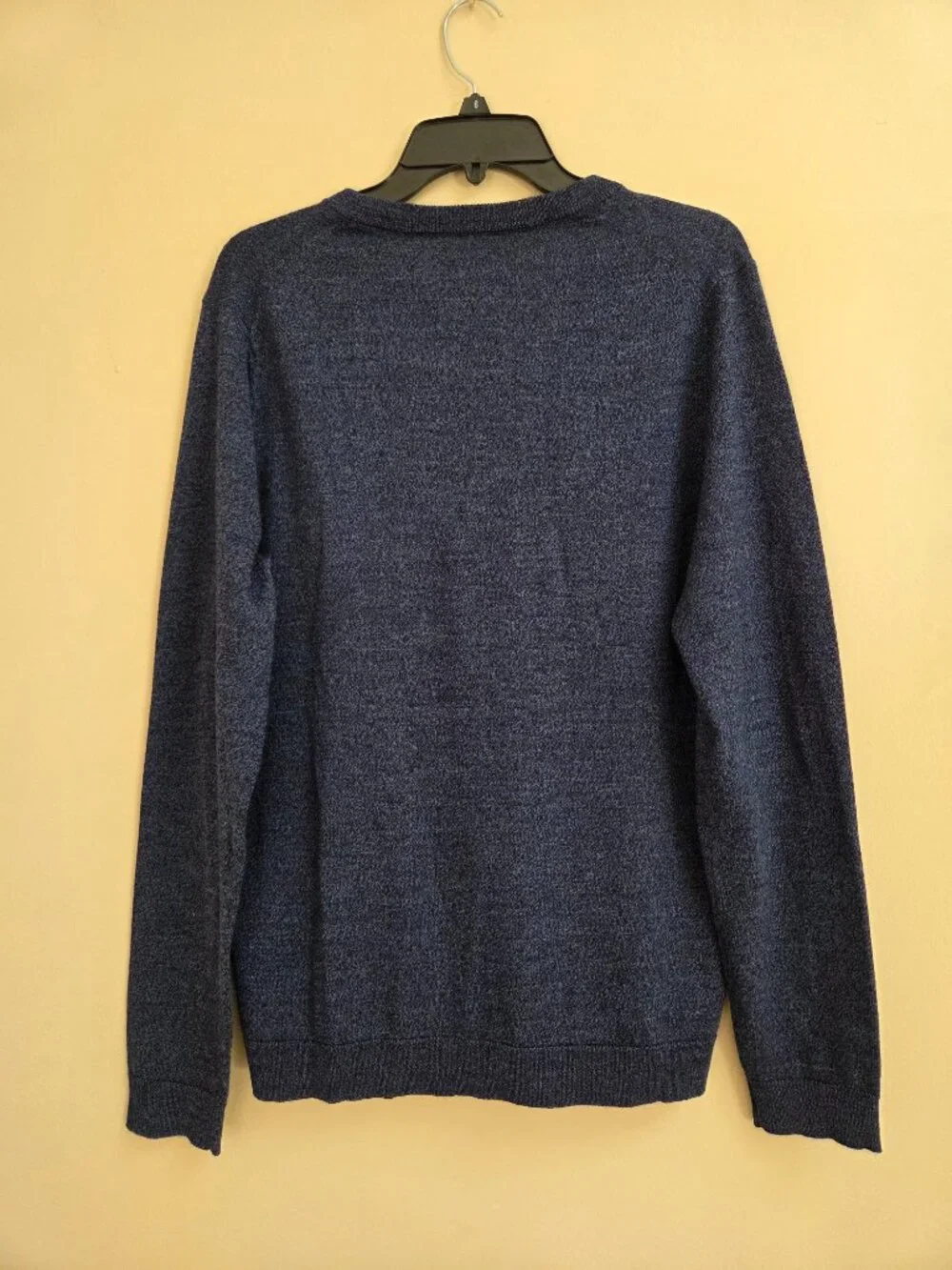 APT.9 Men's Size M Merino Wool Blend V- Neck Sweater Heather Blue Pullover Soft